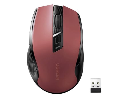 Myszka bezprzewodowa UGREEN Bezprzewodowa mysz MU006 2.4 GHz BT 5.0 czerwona